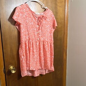 Floral Coral Women's Top Haptics